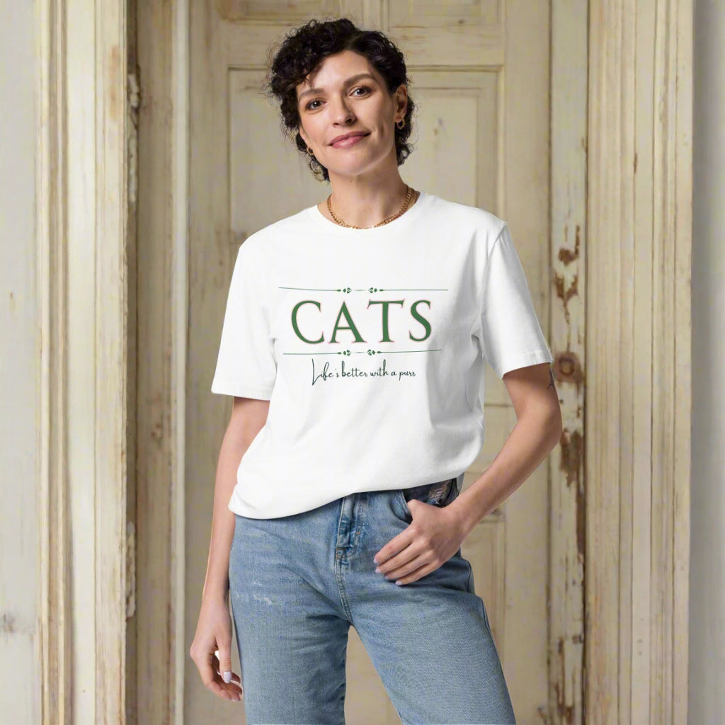 Ethical Cat Tee: Life’s Better with a Purr, 100% Cotton - Fitz & Willow