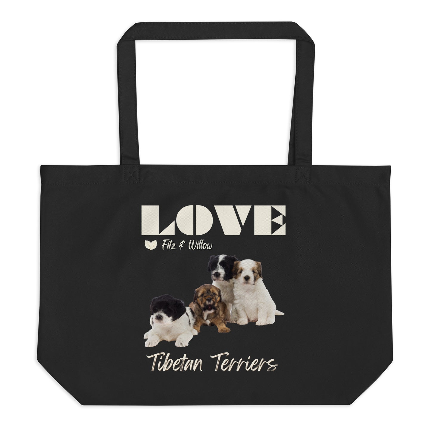 Large organic tote bag, Tibetan Terriers - Fitz & Willow