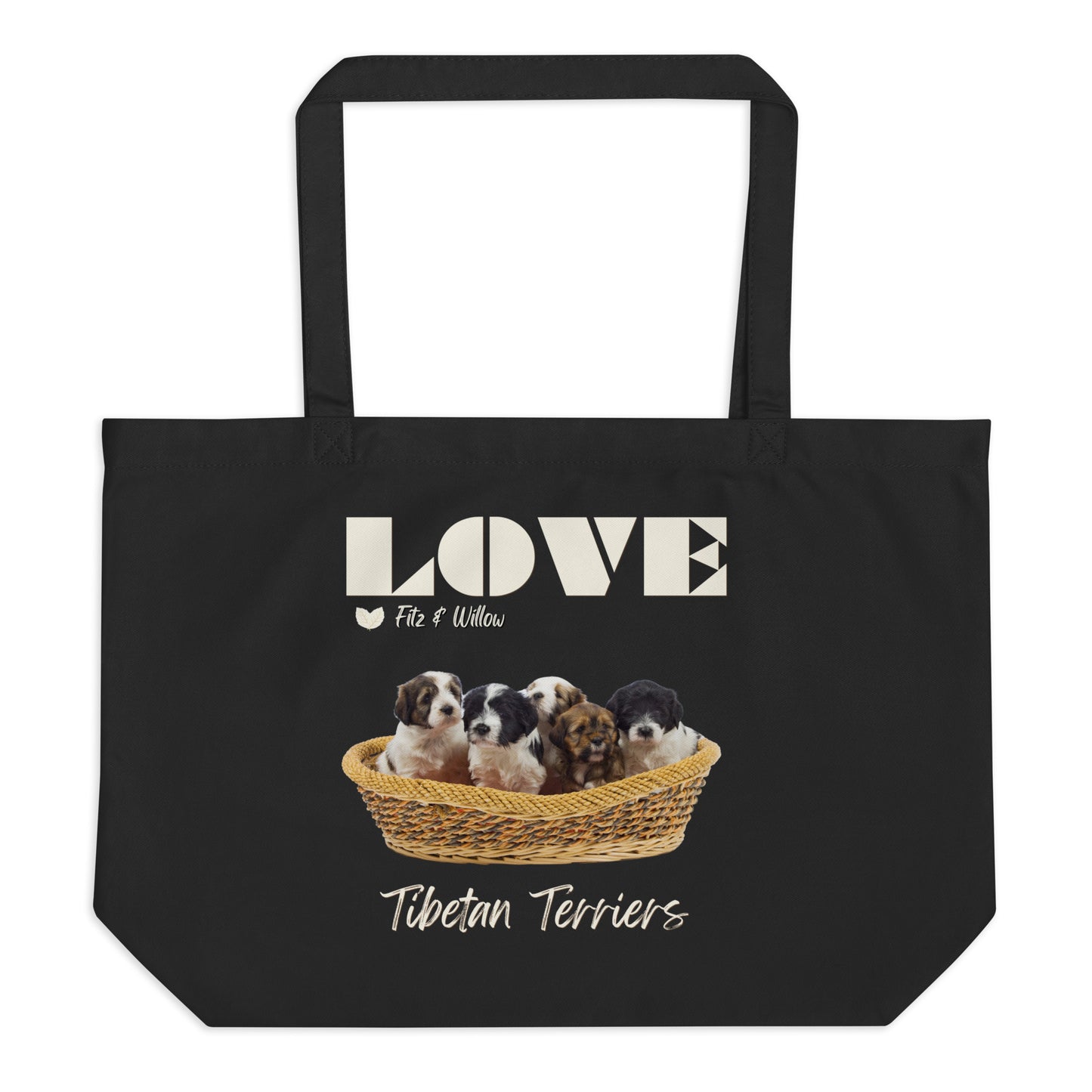 Tibetan Terriers, Large organic tote bag - Fitz & Willow