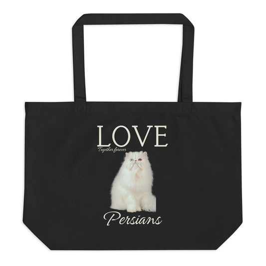 Persian cats, Large organic tote bag - Fitz & Willow