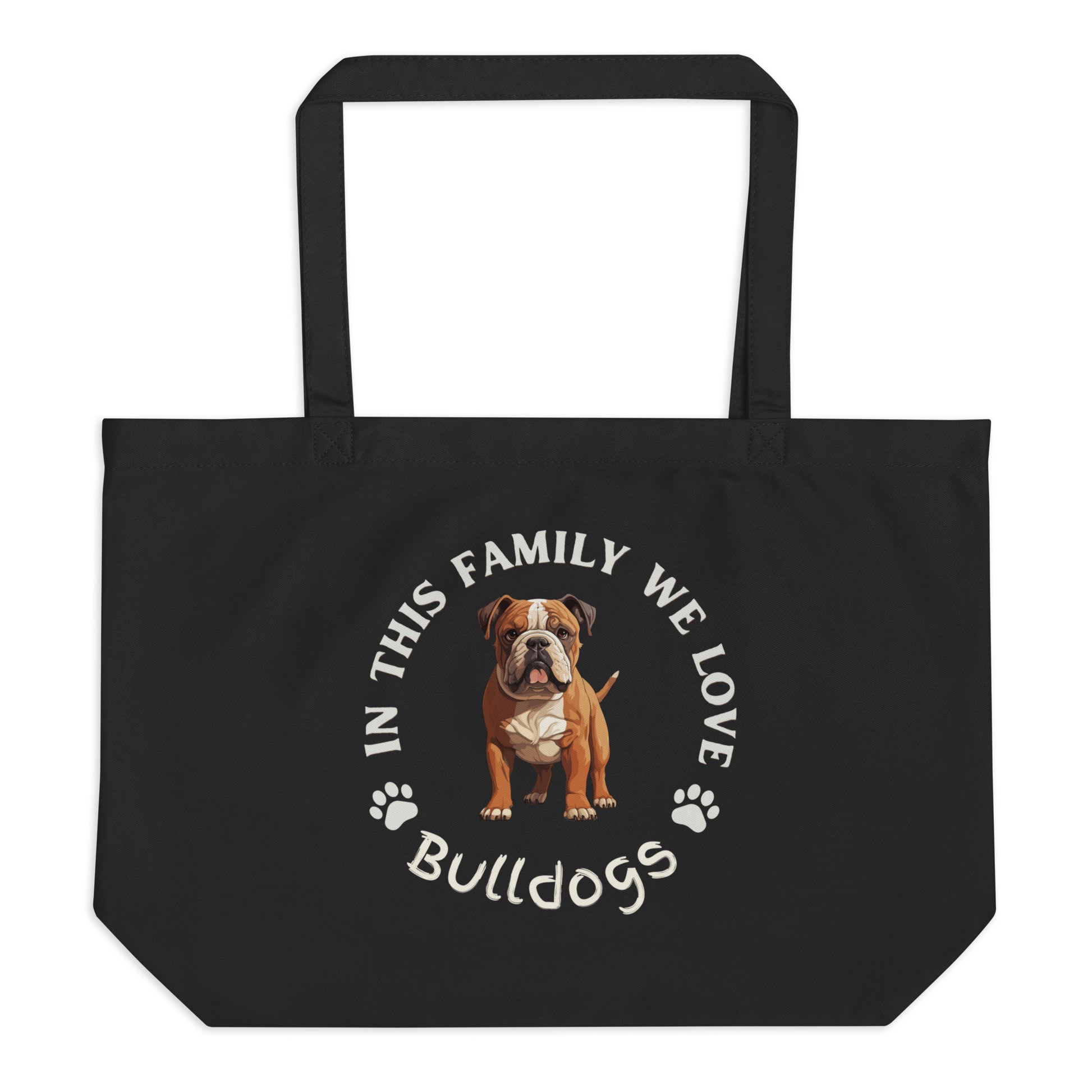 Bulldog Dog, Large organic tote bag - Fitz & Willow