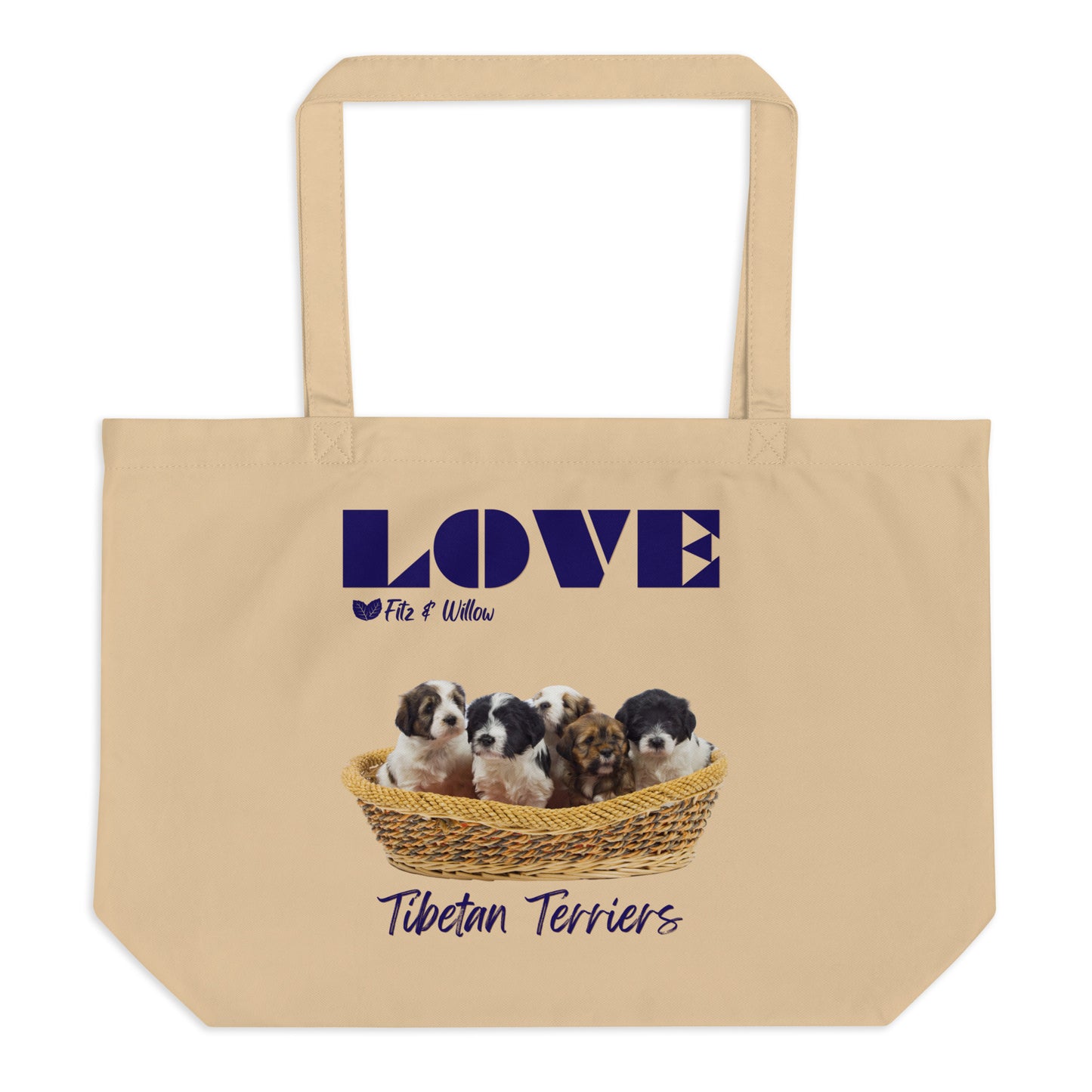 Tibetan Terriers, Large organic tote bag - Fitz & Willow