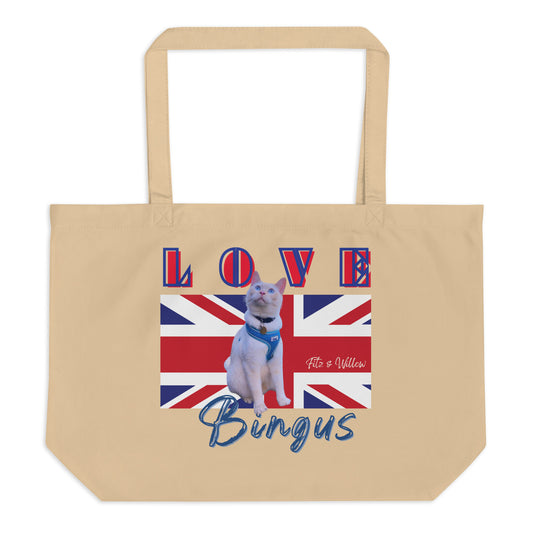 Bingus, the Siamese cat, Large organic tote bag - Fitz & Willow