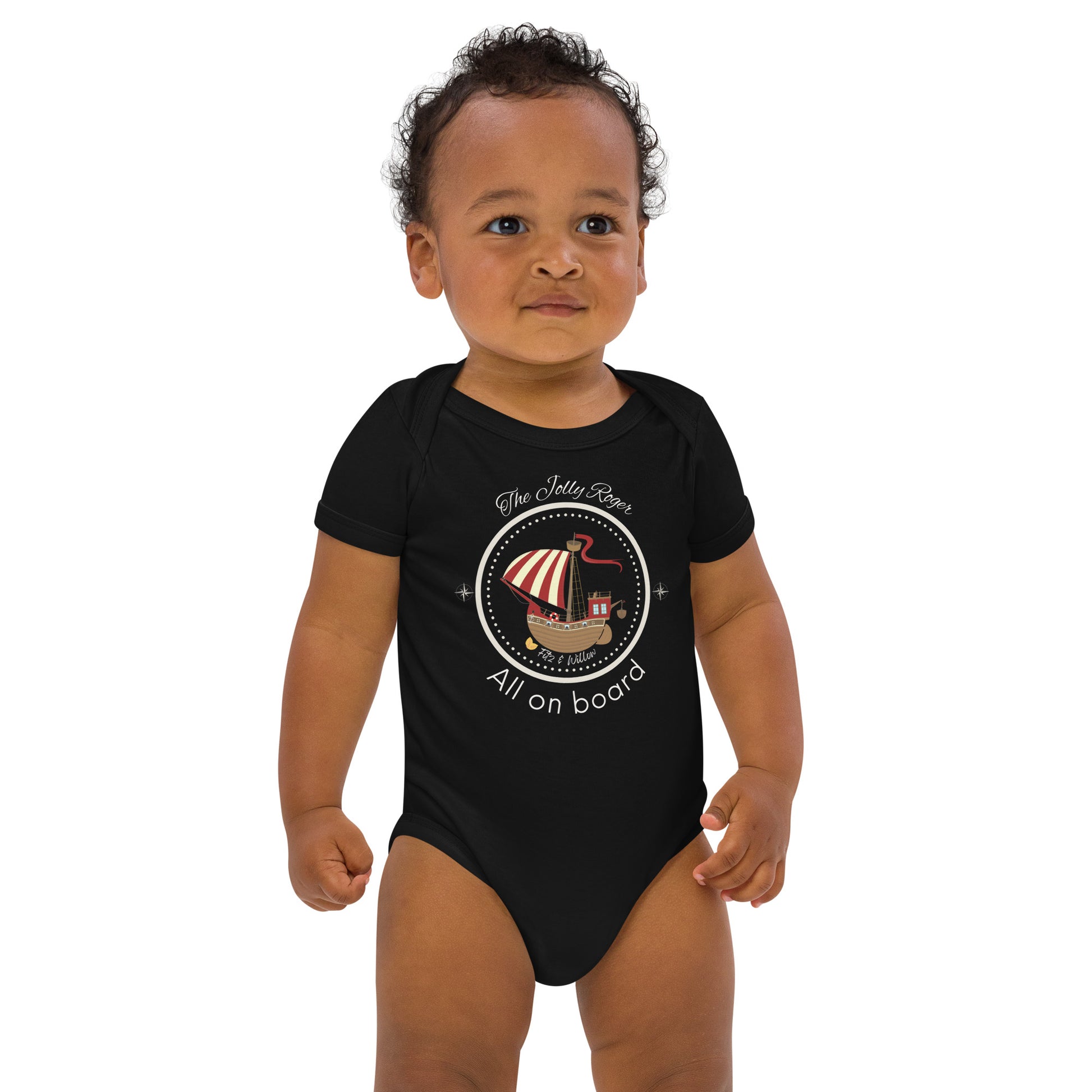 Organic cotton baby bodysuit, Pirates Ahoy - Fitz & Willow - Fitz & Willow