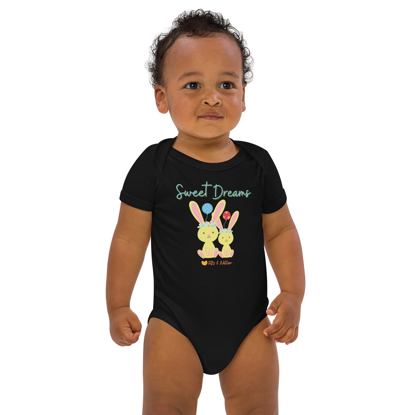 Organic cotton baby bodysuit, Sweet Dreams - Fitz & Willow - Fitz & Willow