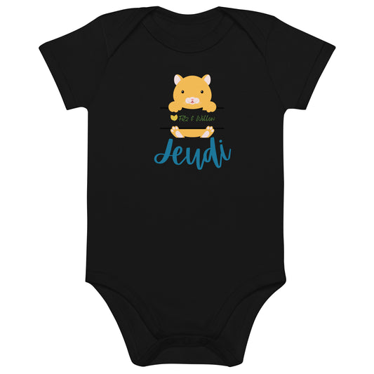 Organic cotton baby bodysuit, Jeudi - Fitz & Willow