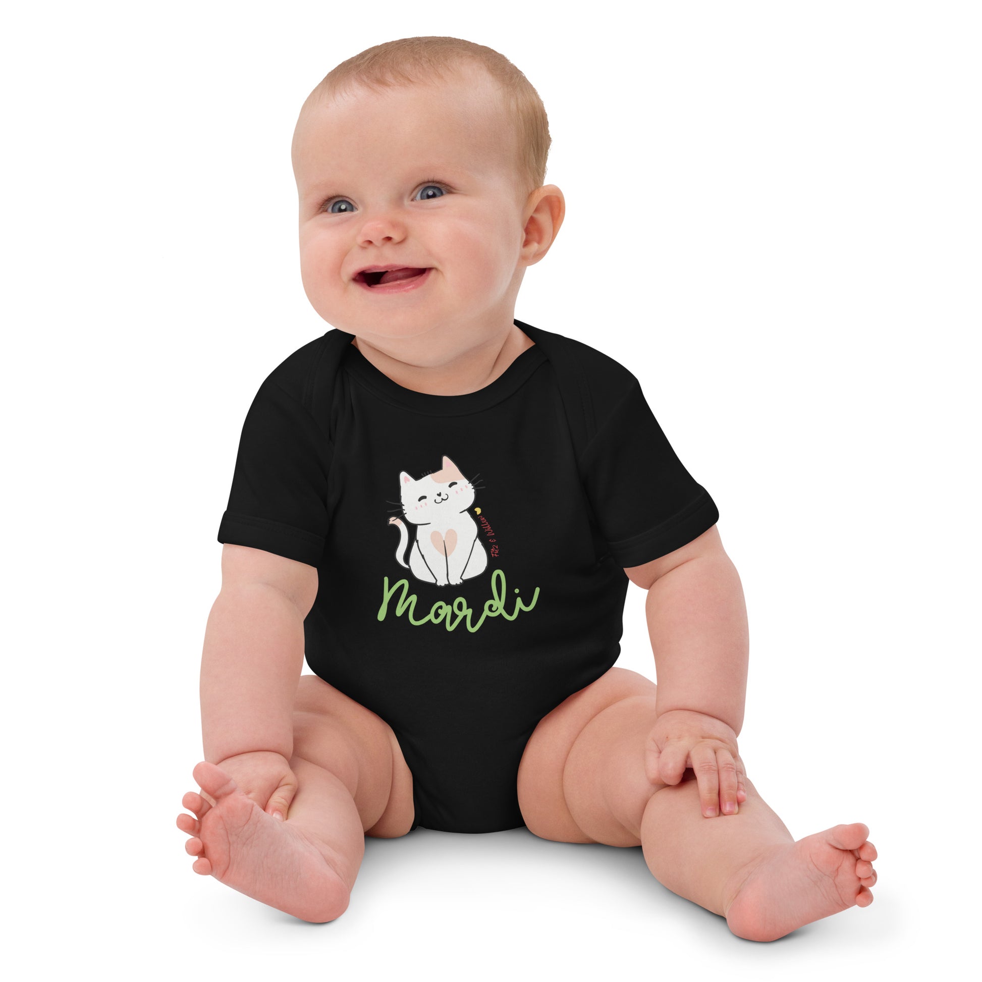 Organic cotton baby bodysuit, Mardi - Fitz & Willow