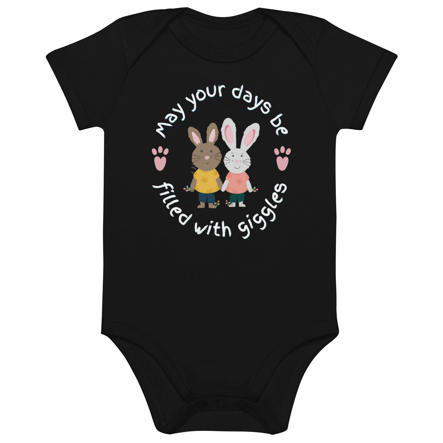 Organic cotton baby bodysuit, Giggles - Fitz & Willow