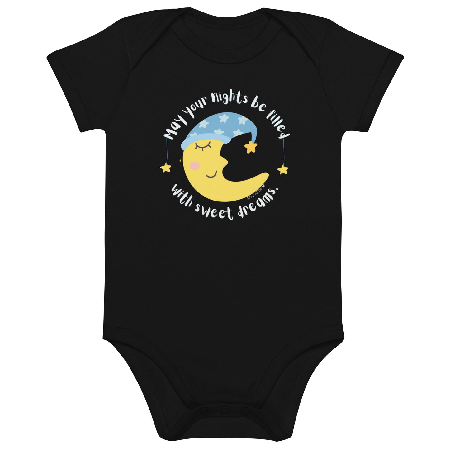 Organic cotton baby bodysuit, Sweet Dreams - Fitz & Willow