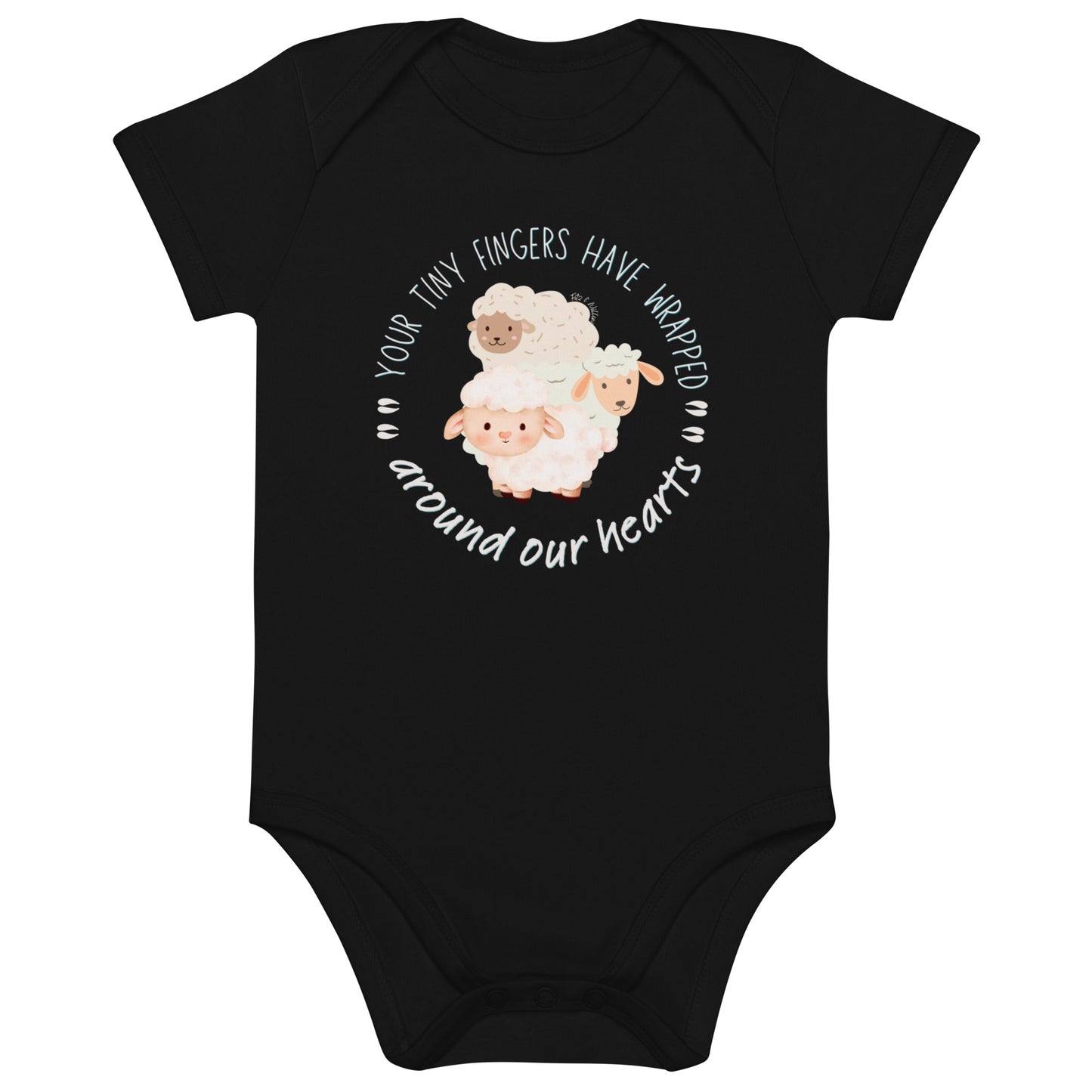 Organic cotton baby bodysuit, Sheep - Fitz & Willow