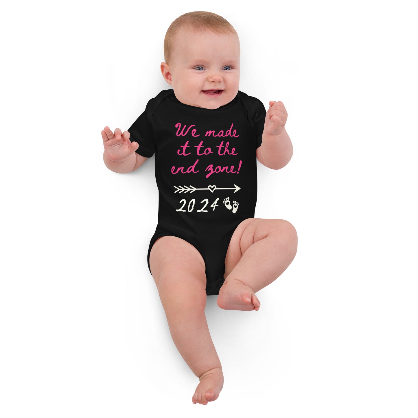 Organic cotton baby bodysuit, End Zone - Fitz & Willow