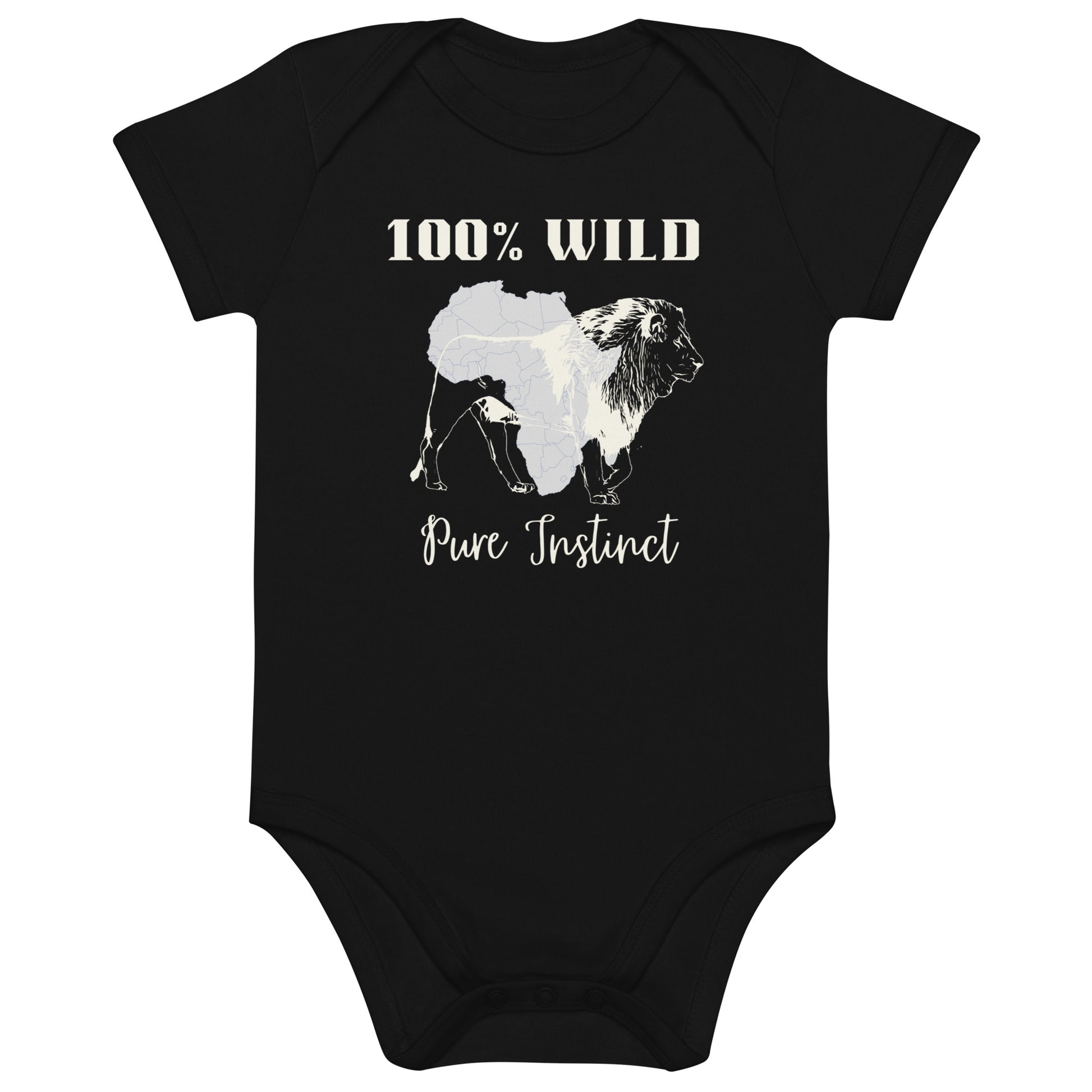 African Lion, Organic cotton newborn shortsleeved  bodysuit - Fitz & Willow