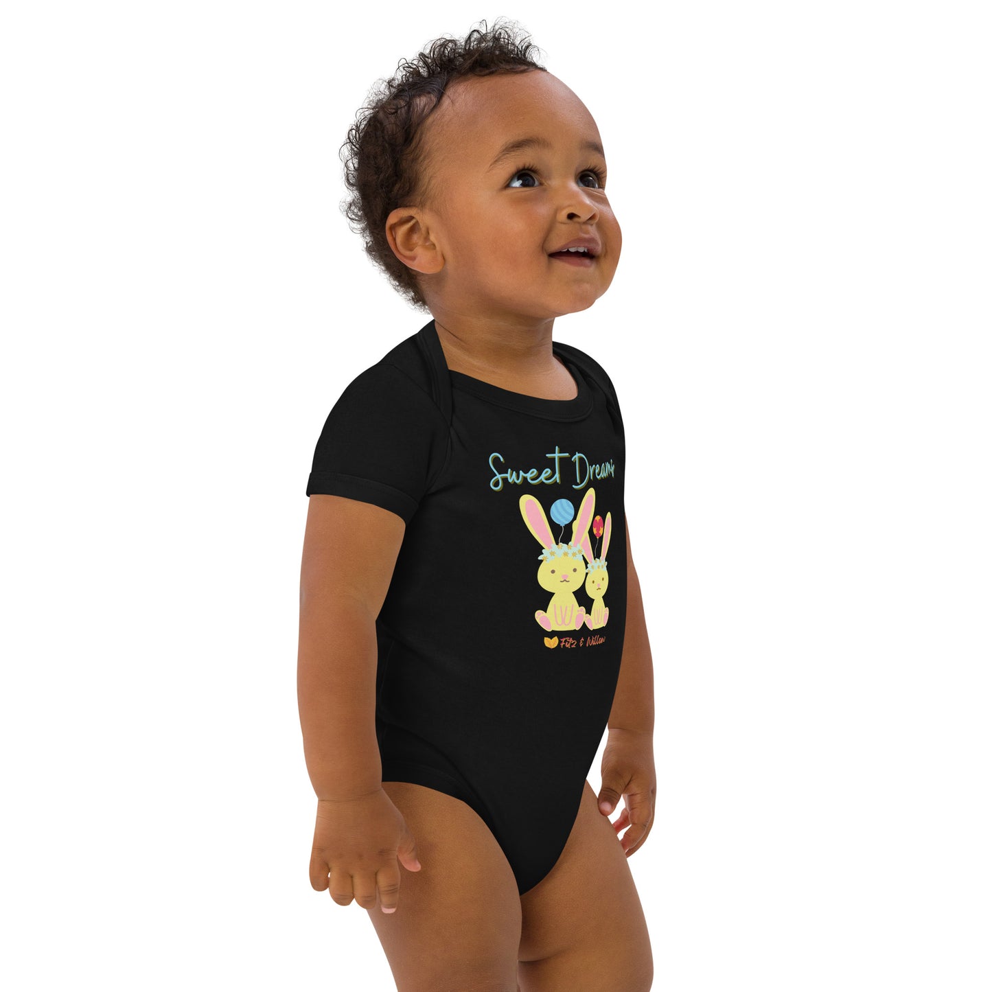 Organic cotton baby bodysuit, Sweet Dreams - Fitz & Willow - Fitz & Willow