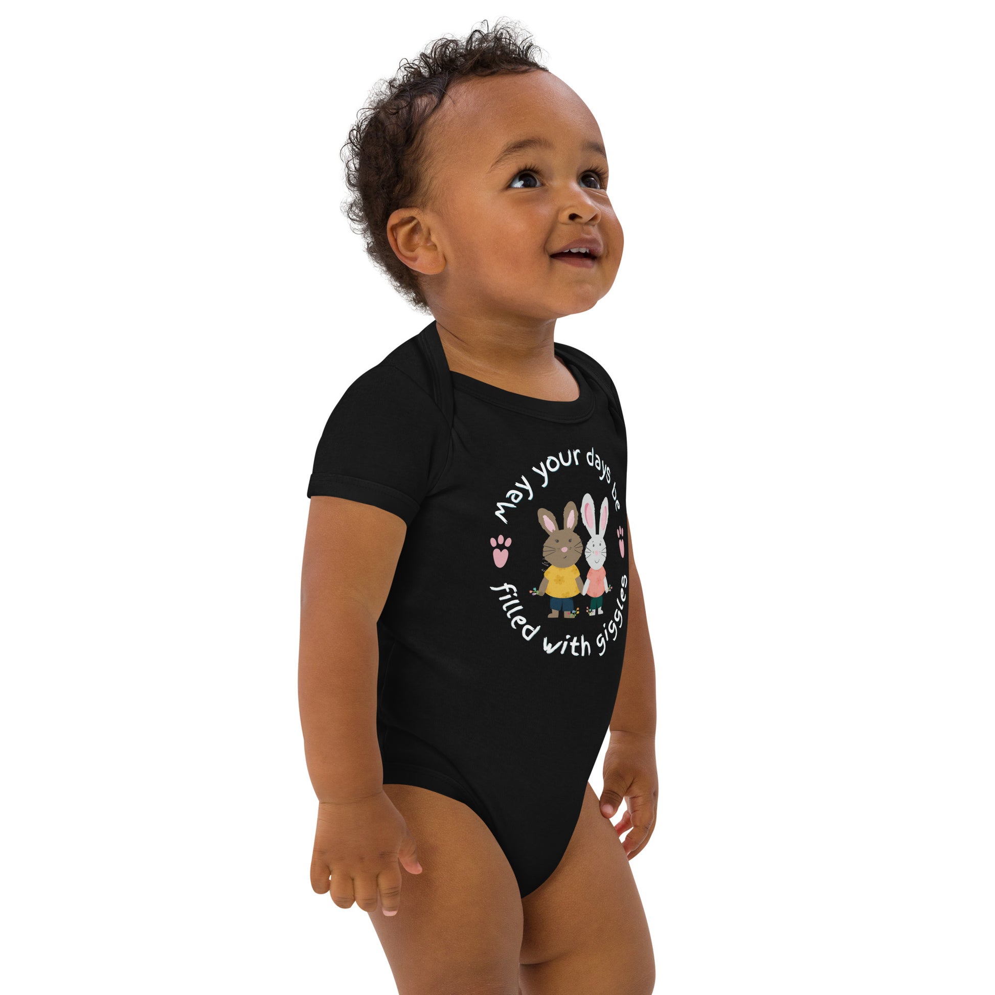 Organic cotton baby bodysuit, Giggles - Fitz & Willow