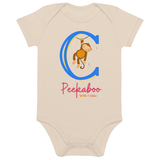 Organic cotton baby bodysuit, Letter C - Fitz & Willow - Fitz & Willow