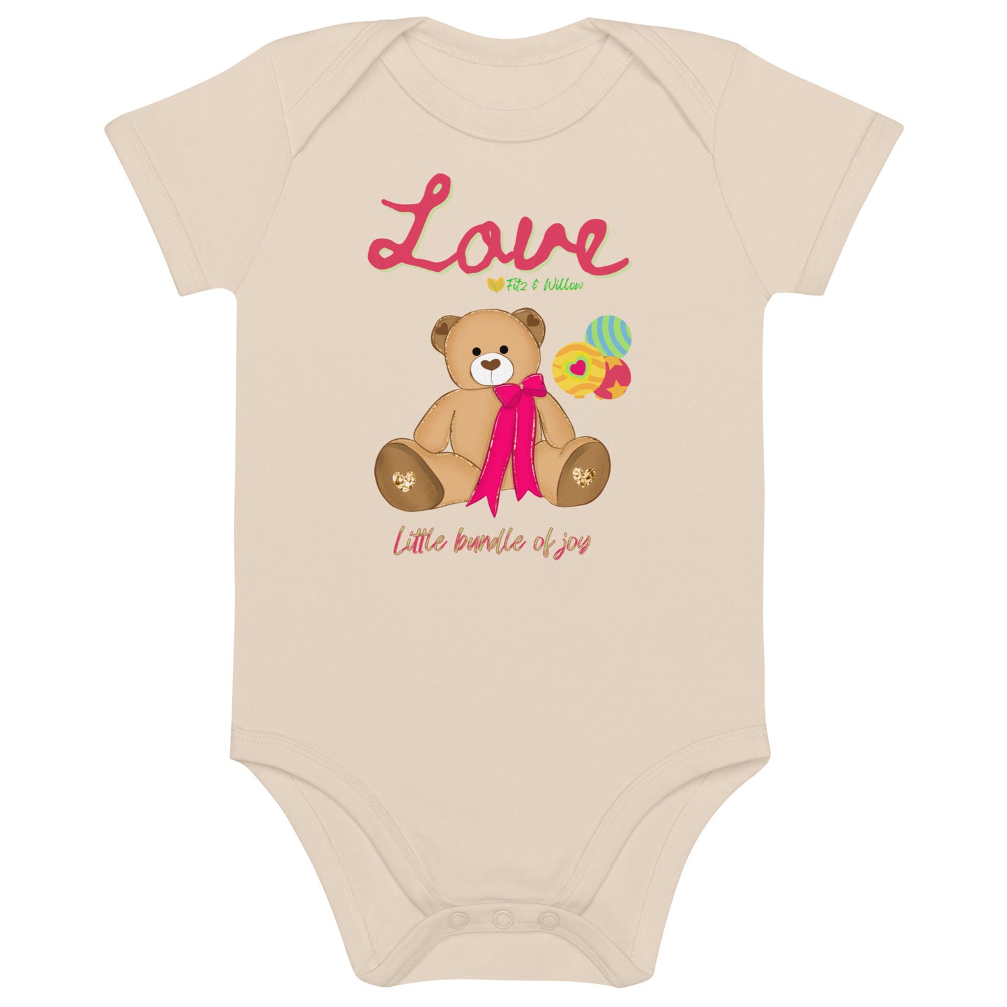 Organic cotton baby bodysuit, Bundle of Joy - Fitz & Willow - Fitz & Willow