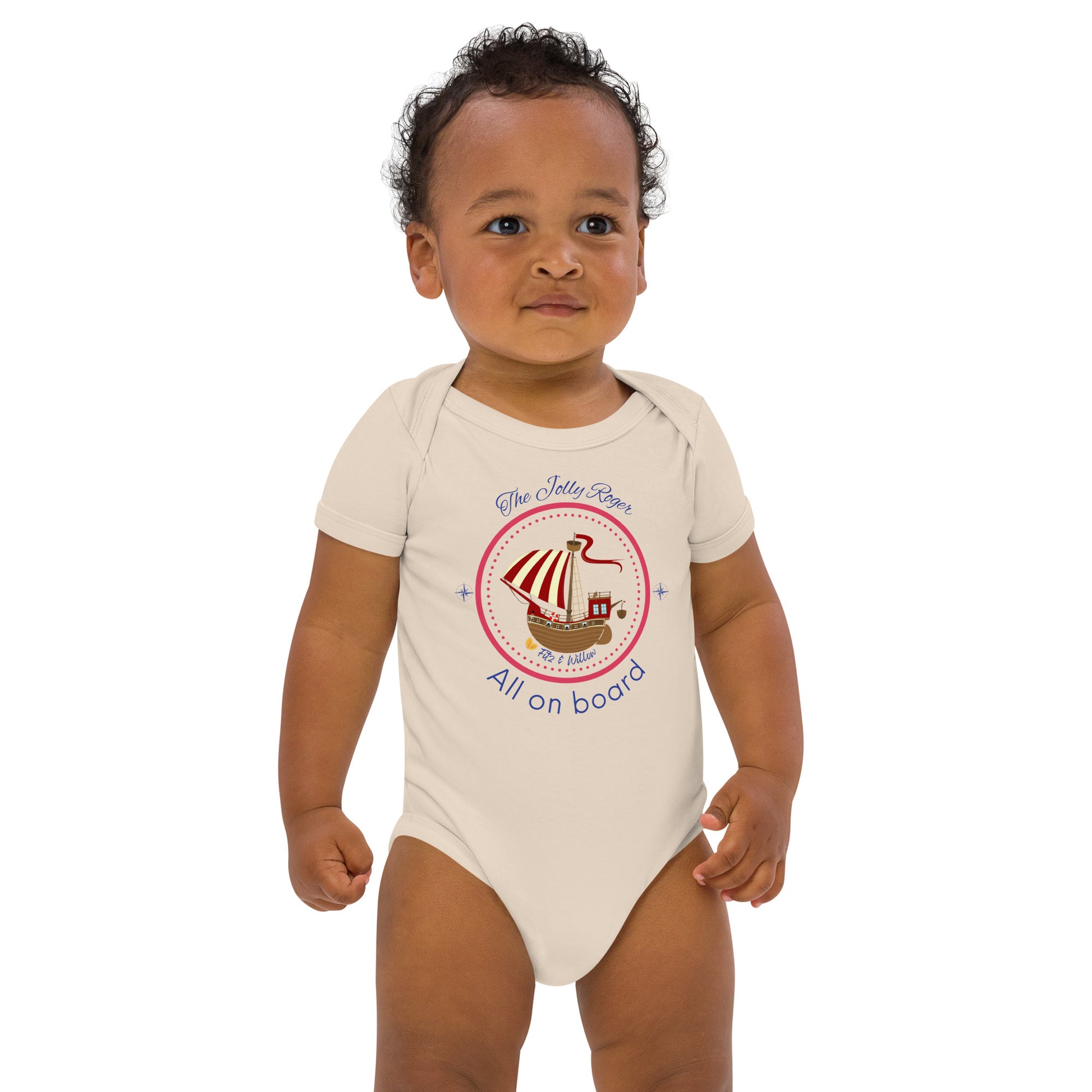 Organic cotton baby bodysuit, Pirates Ahoy - Fitz & Willow - Fitz & Willow