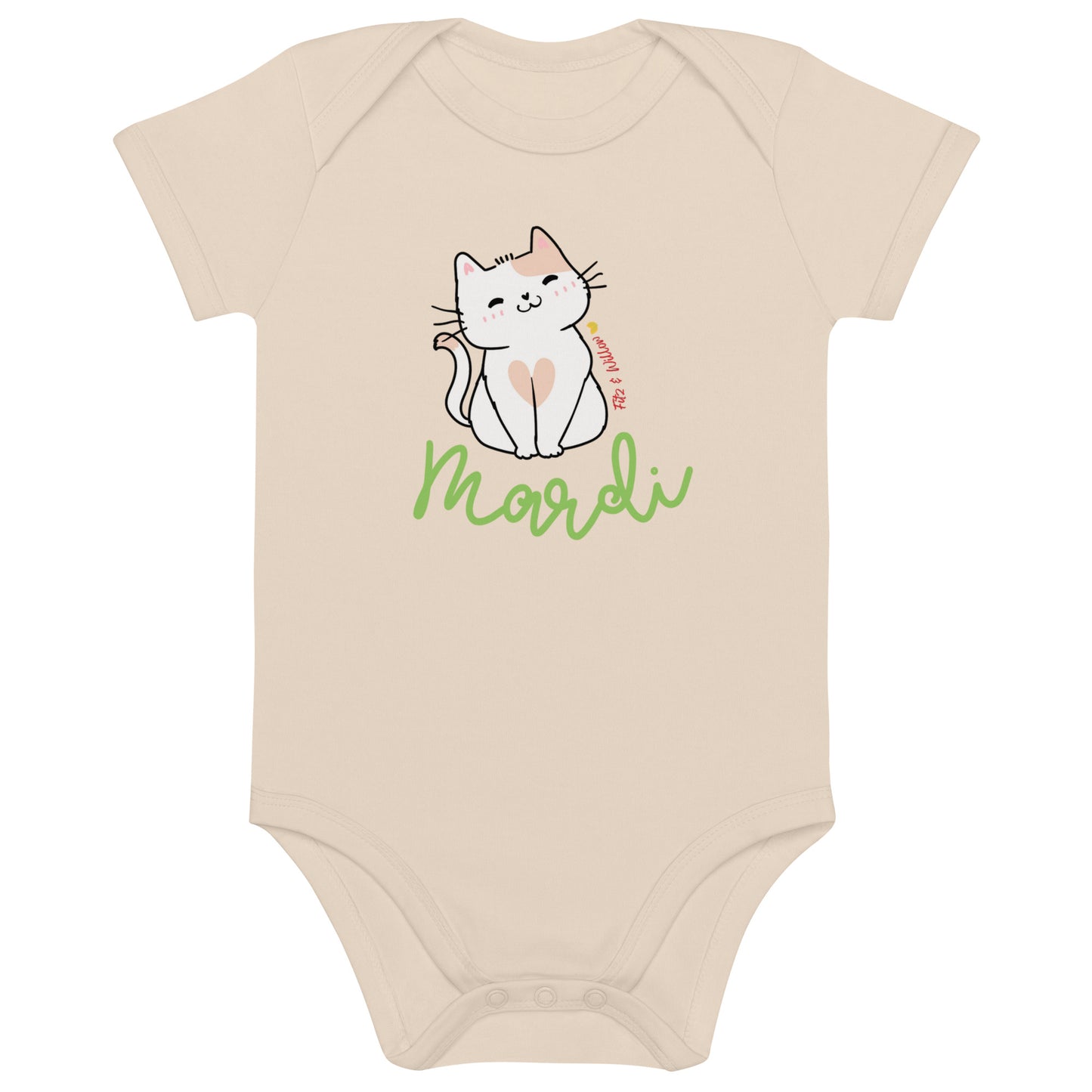 Organic cotton baby bodysuit, Mardi - Fitz & Willow