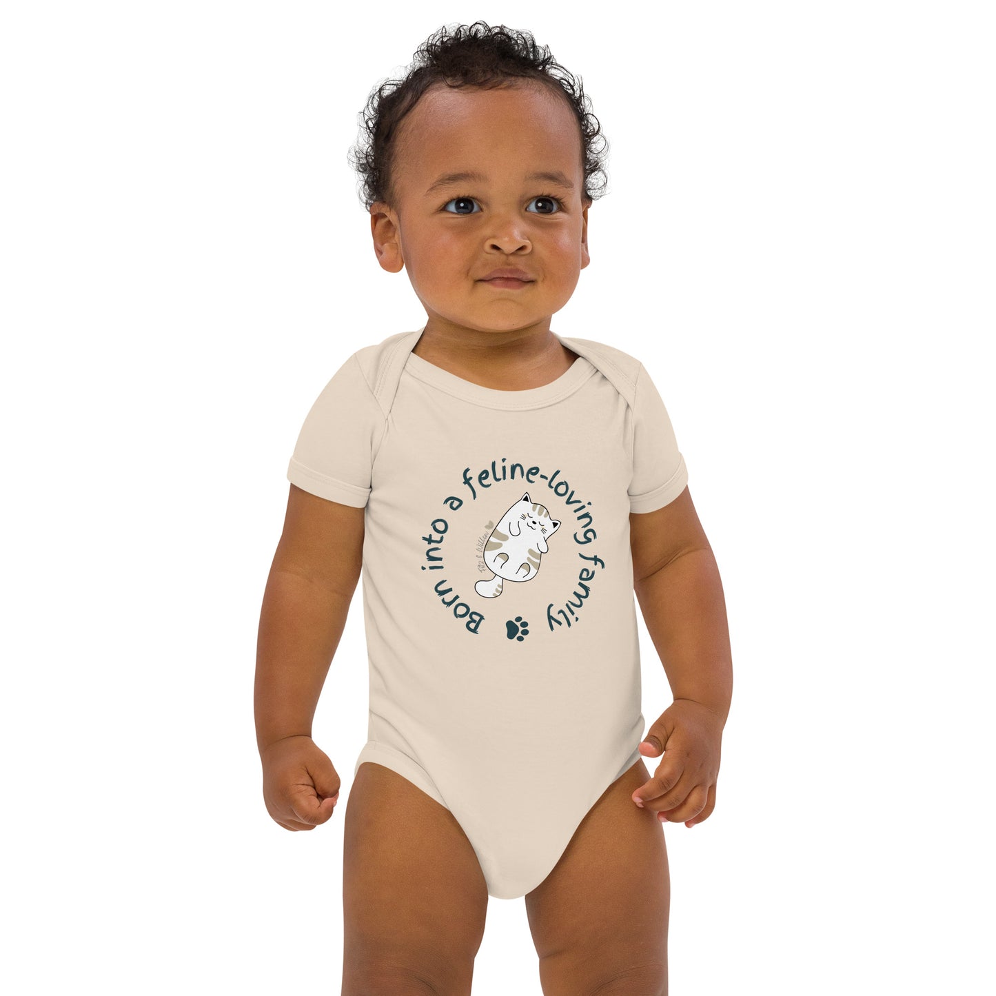 Organic cotton baby onesie, Cat lovers - Fitz & Willow