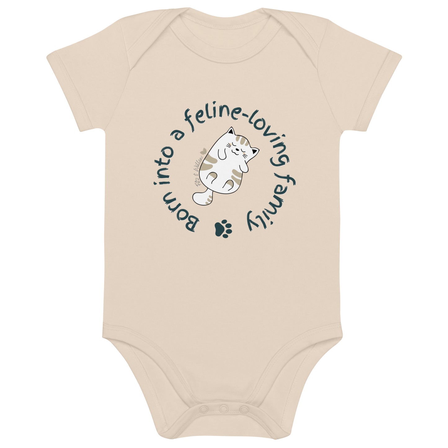 Organic cotton baby onesie, Cat lovers - Fitz & Willow