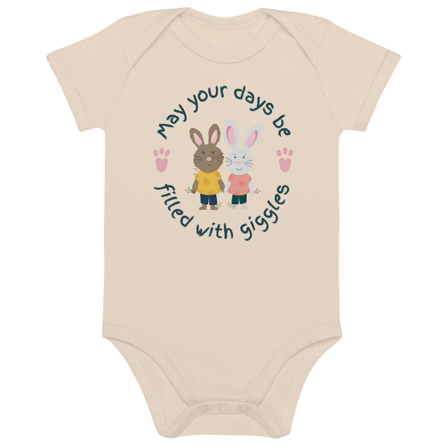 Organic cotton baby bodysuit, Giggles - Fitz & Willow