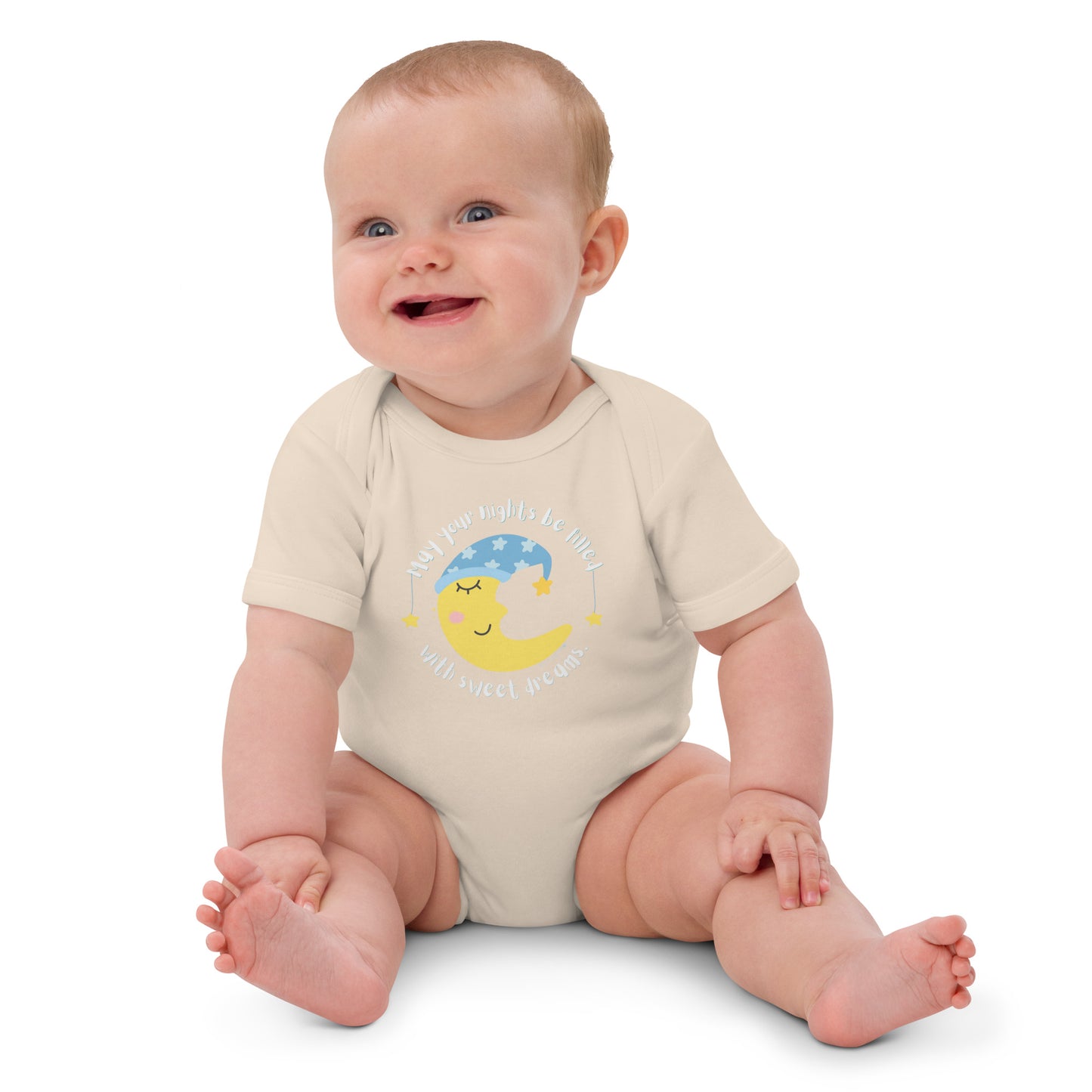 Organic cotton baby bodysuit, Sweet Dreams - Fitz & Willow