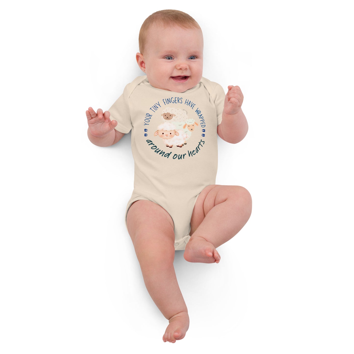 Organic cotton baby bodysuit, Sheep - Fitz & Willow