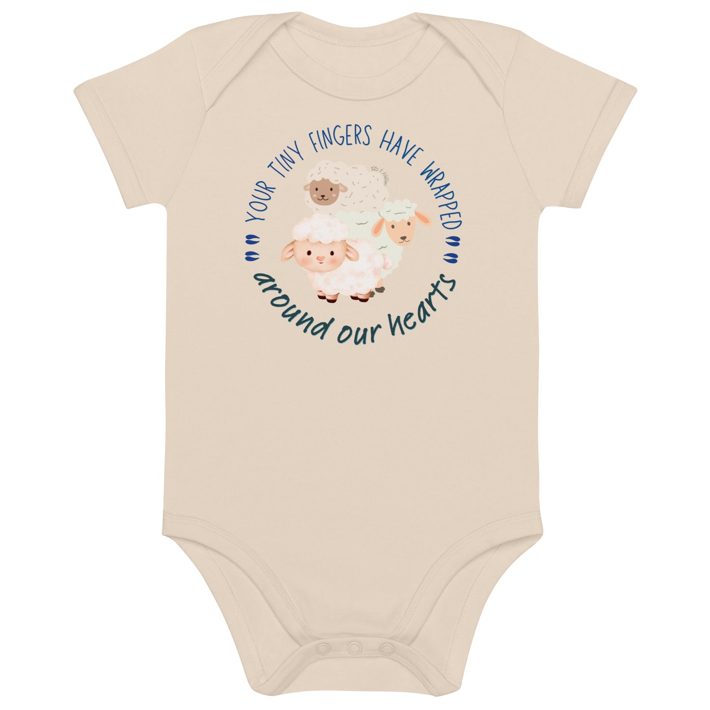 Organic cotton baby bodysuit, Sheep - Fitz & Willow