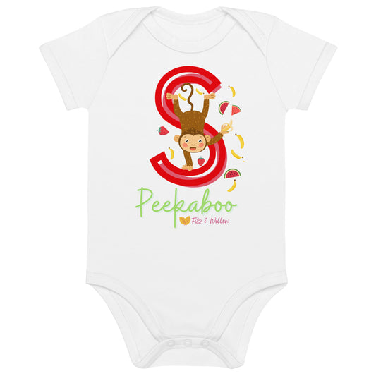 Organic cotton baby bodysuit, Letter S - Fitz & Willow - Fitz & Willow