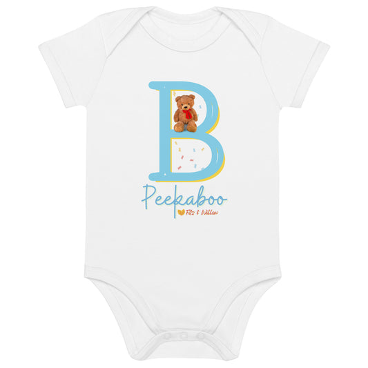 Organic cotton baby bodysuit, Letter B - Fitz & Willow - Fitz & Willow