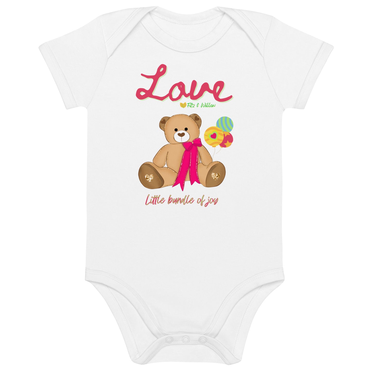 Organic cotton baby bodysuit, Bundle of Joy - Fitz & Willow - Fitz & Willow