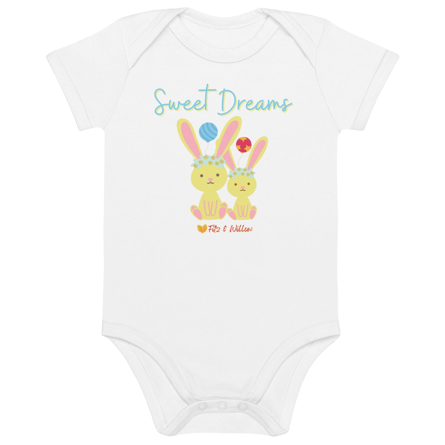 Organic cotton baby bodysuit, Sweet Dreams - Fitz & Willow - Fitz & Willow