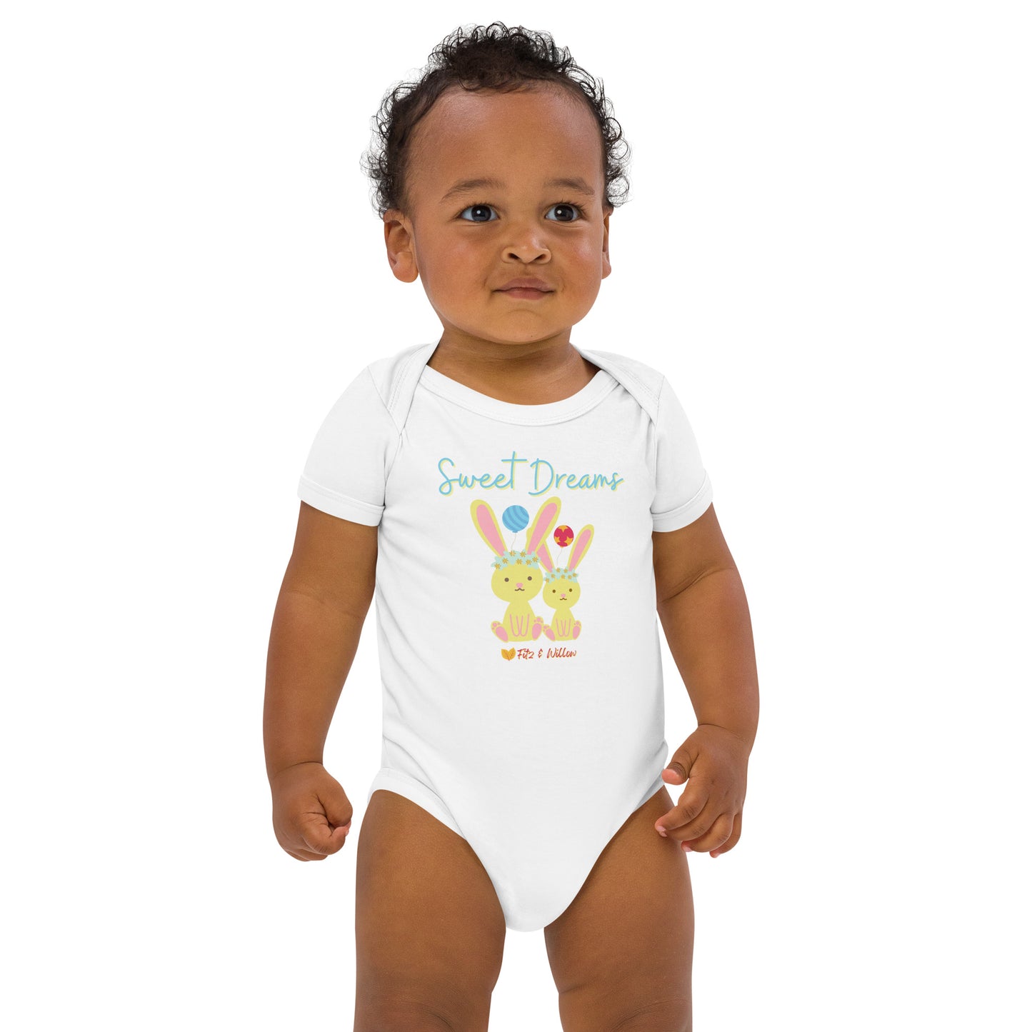 Organic cotton baby bodysuit, Sweet Dreams - Fitz & Willow - Fitz & Willow