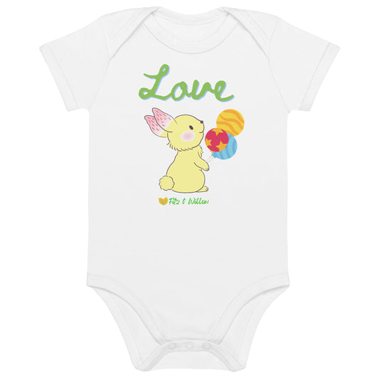 Organic cotton baby bodysuit, Love  Hugo - Fitz & Willow - Fitz & Willow