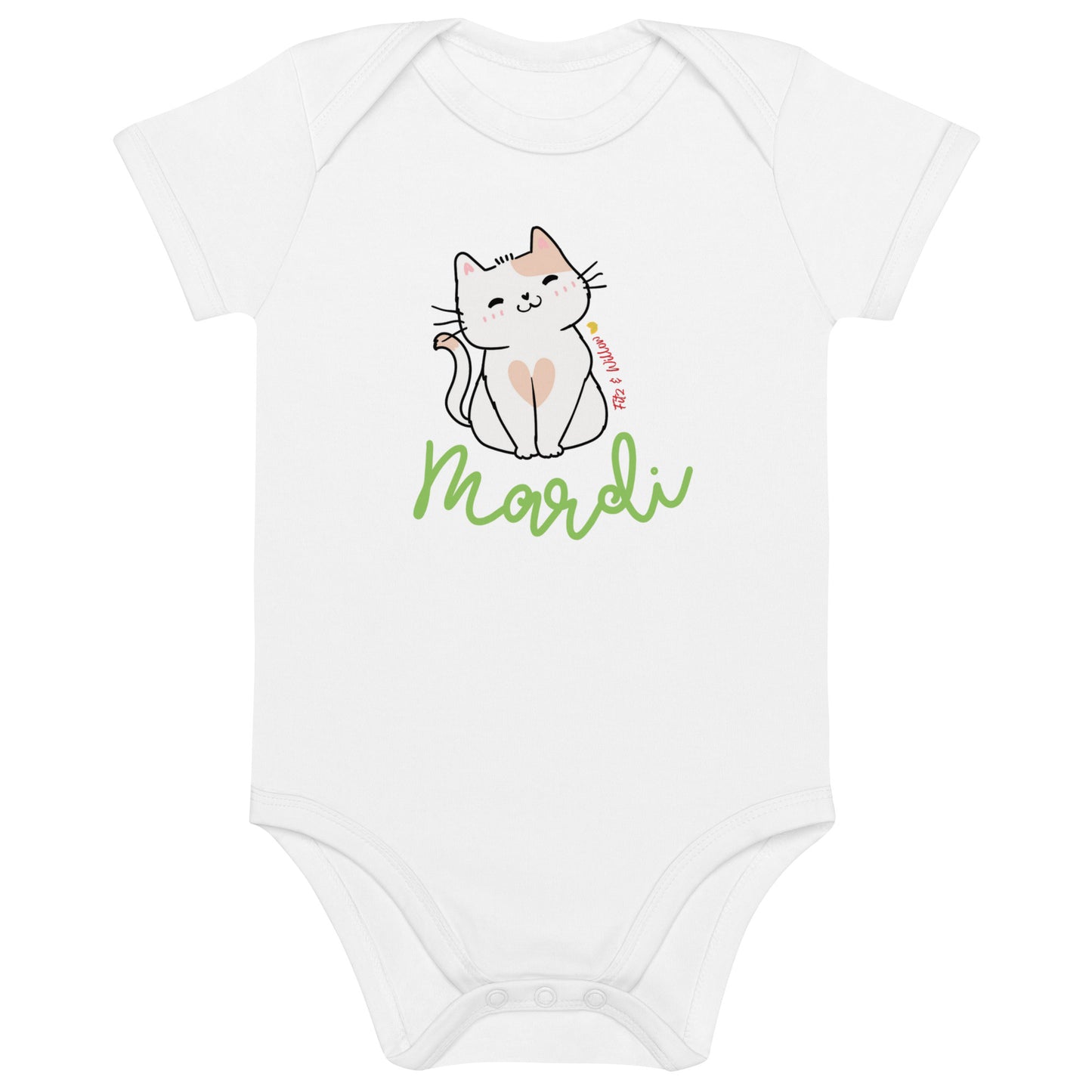 Organic cotton baby bodysuit, Mardi - Fitz & Willow