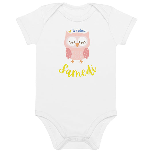 Organic cotton baby onesie, Samedi - Fitz & Willow