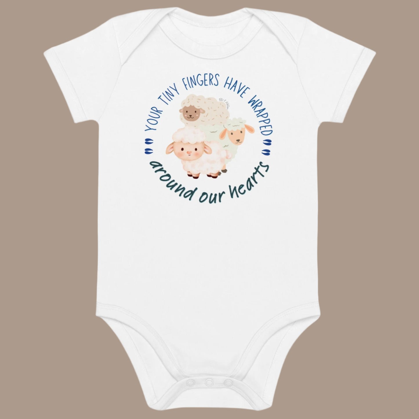 Organic cotton baby bodysuit, Sheep - Fitz & Willow