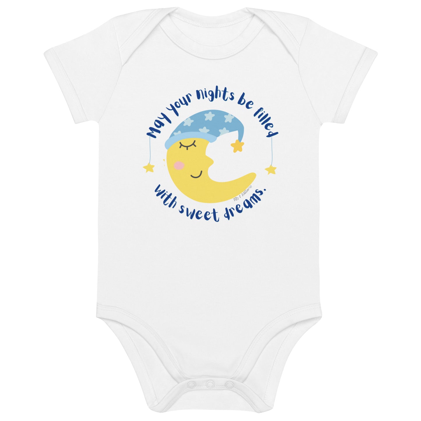 Organic cotton baby bodysuit, Sweet Dreams - Fitz & Willow