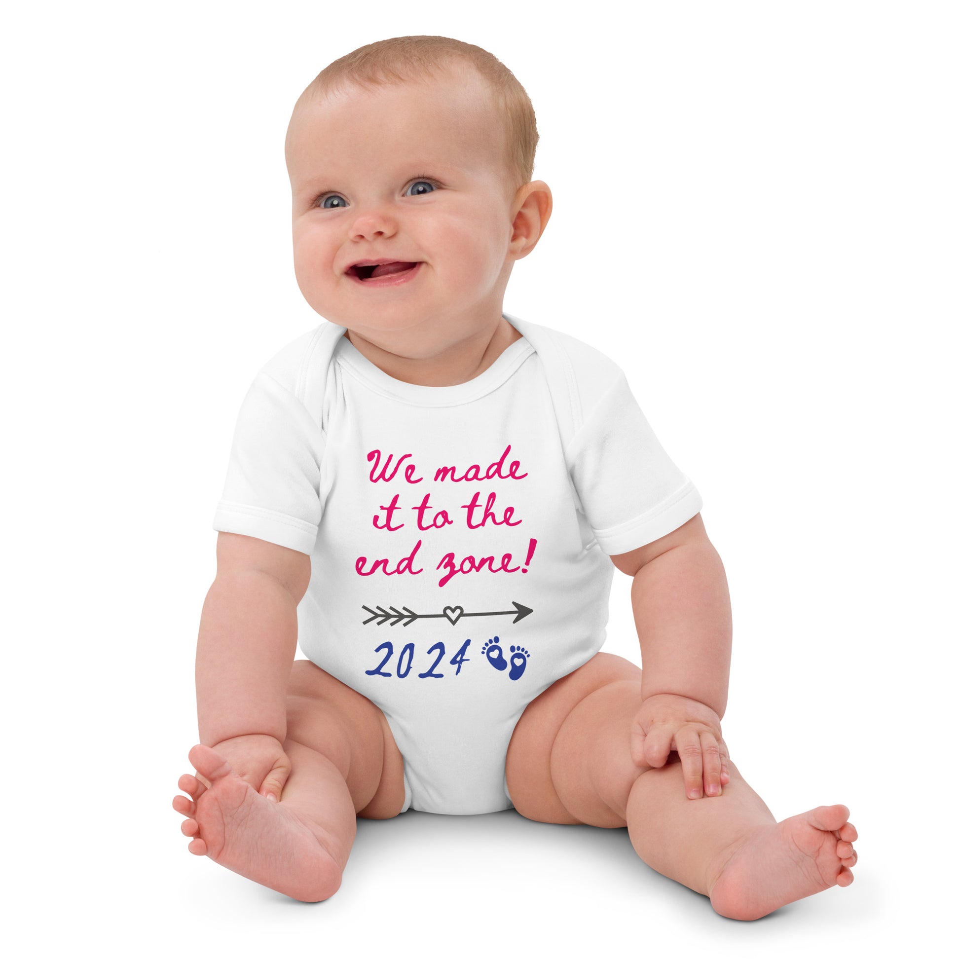 Organic cotton baby bodysuit, End Zone - Fitz & Willow