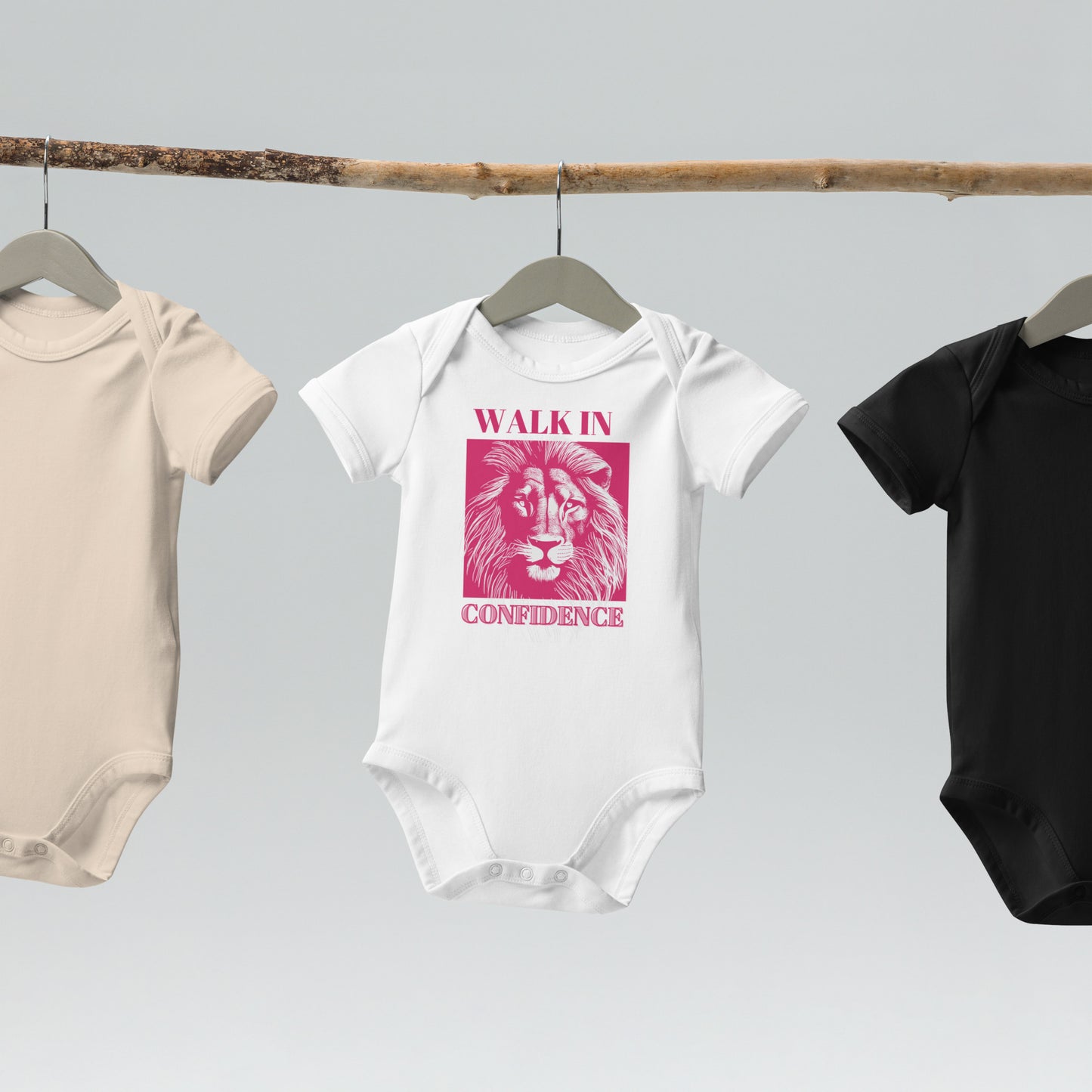 Lion Confidence, Organic cotton newborn shortsleeved bodysuit - Fitz & Willow