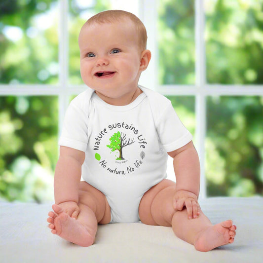 Nature is Life, Organic cotton newborn short sleeved onesies - Fitz & Willow