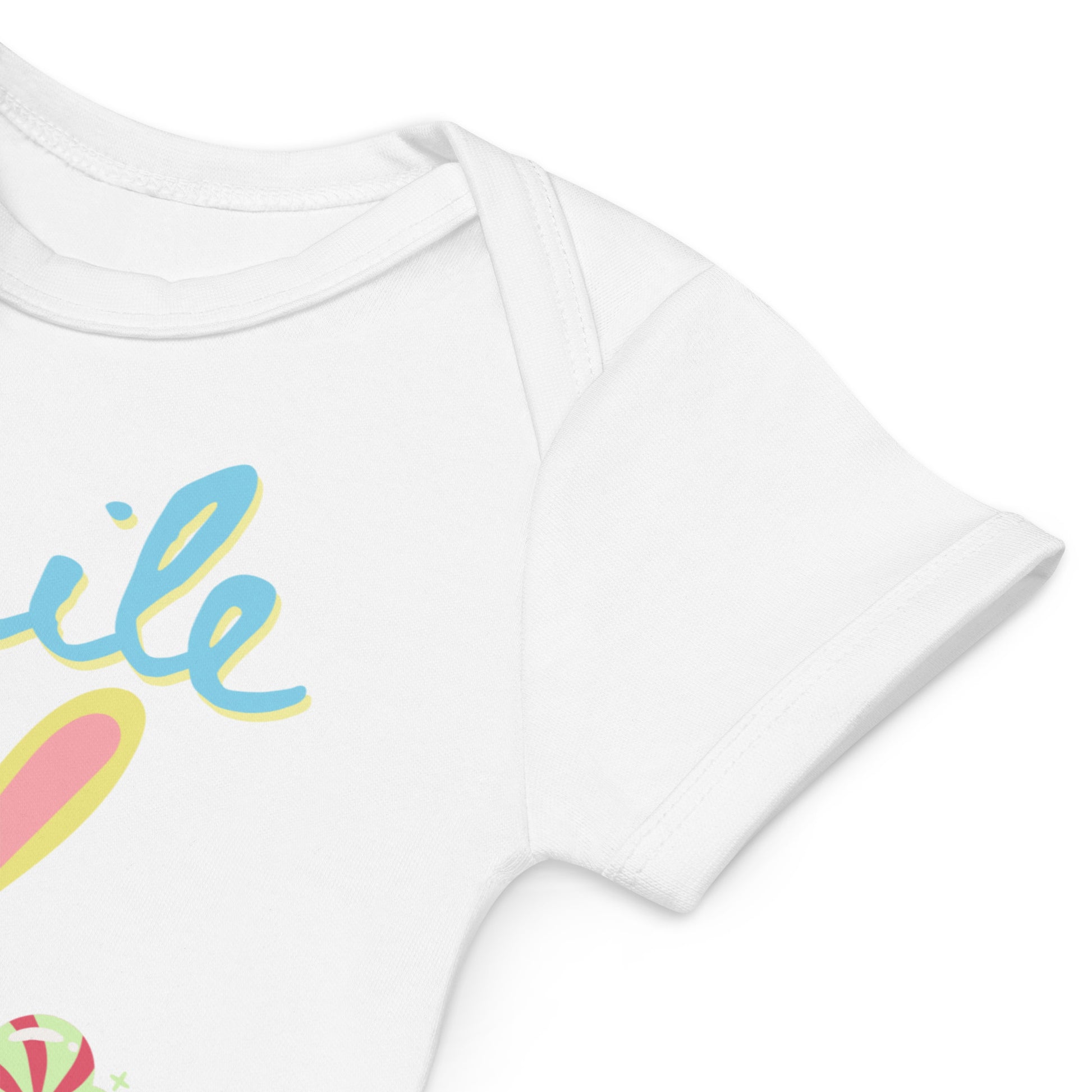 Organic cotton baby bodysuit, Bunny Smile - Fitz & Willow - Fitz & Willow