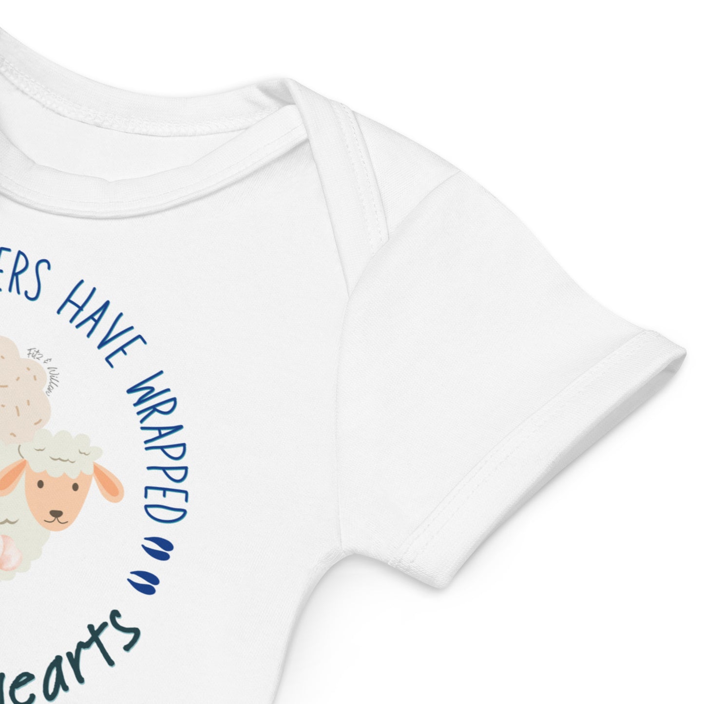 Organic cotton baby bodysuit, Sheep - Fitz & Willow