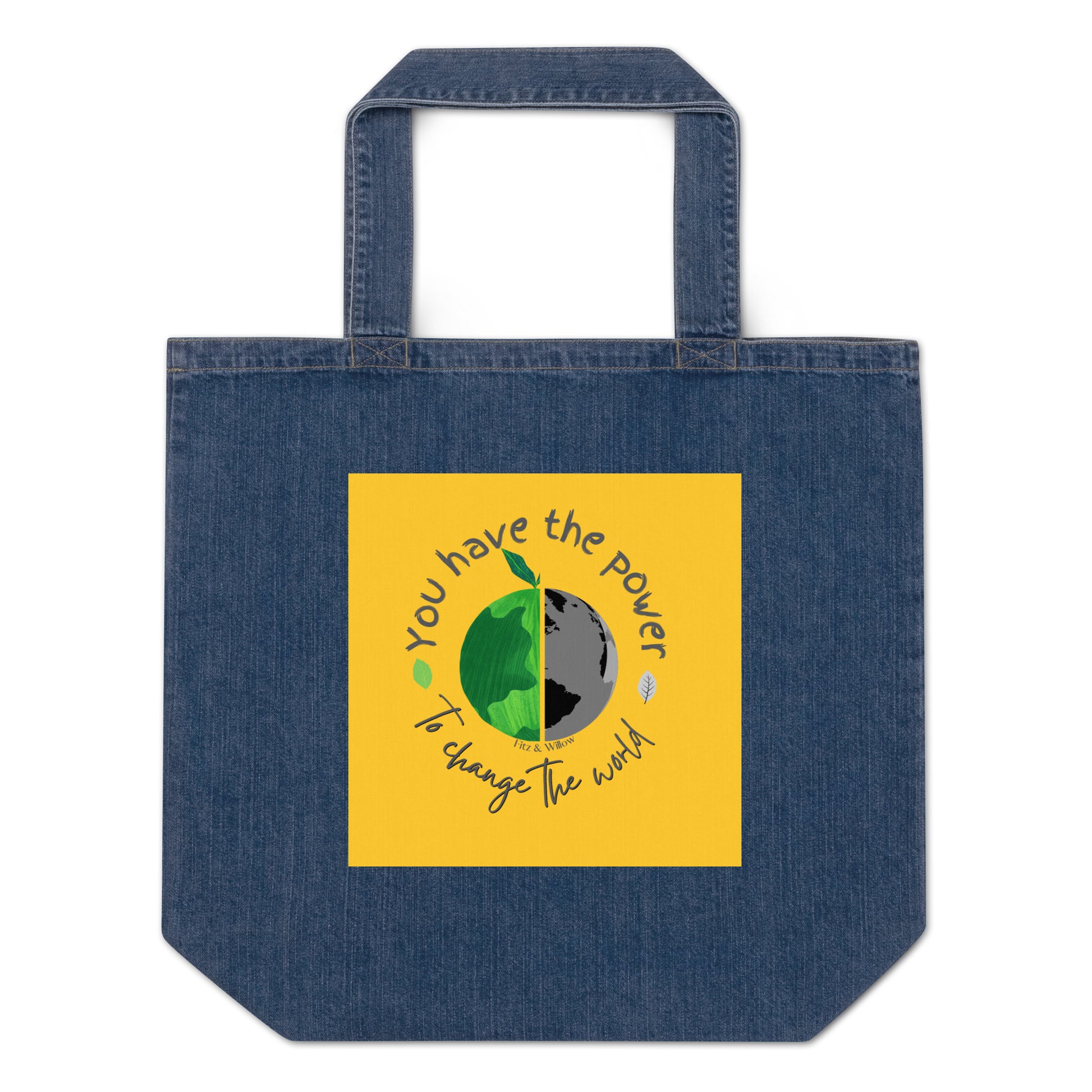 Nature is Life, Sustainable denim tote bag - Fitz & Willow