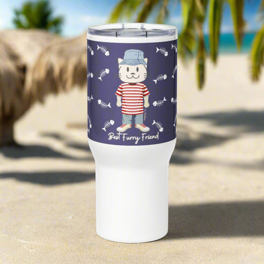 BFF. Cat themed Travel mug with handle - Fitz & Willow