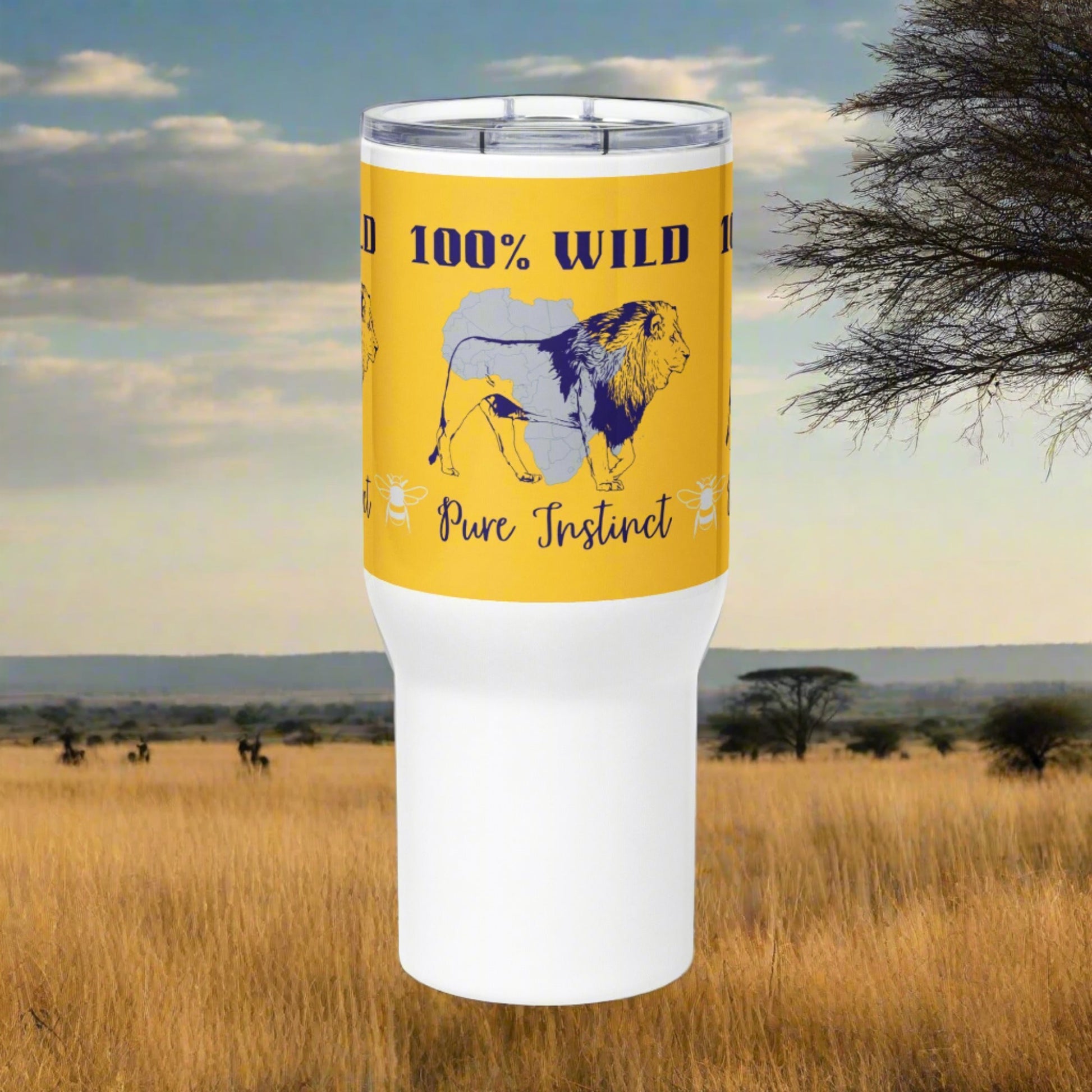 African Lion, Travel mug with handle - Fitz & Willow