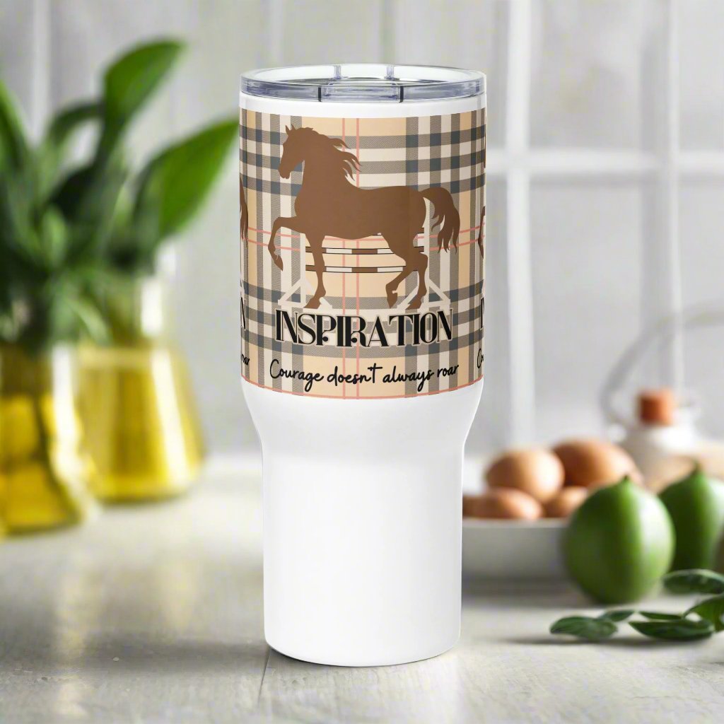 Eco travel mug with handle and horse design. Perfect for horse lovers - Fitz & Willow