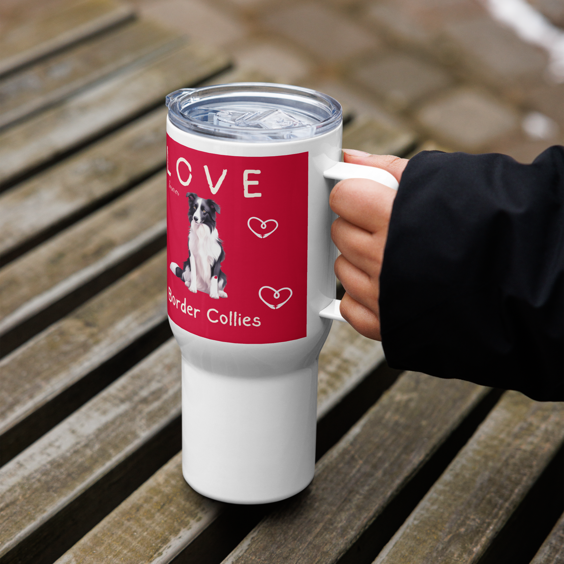 Border Collie, Stainless Steel Travel mug - Fitz & Willow