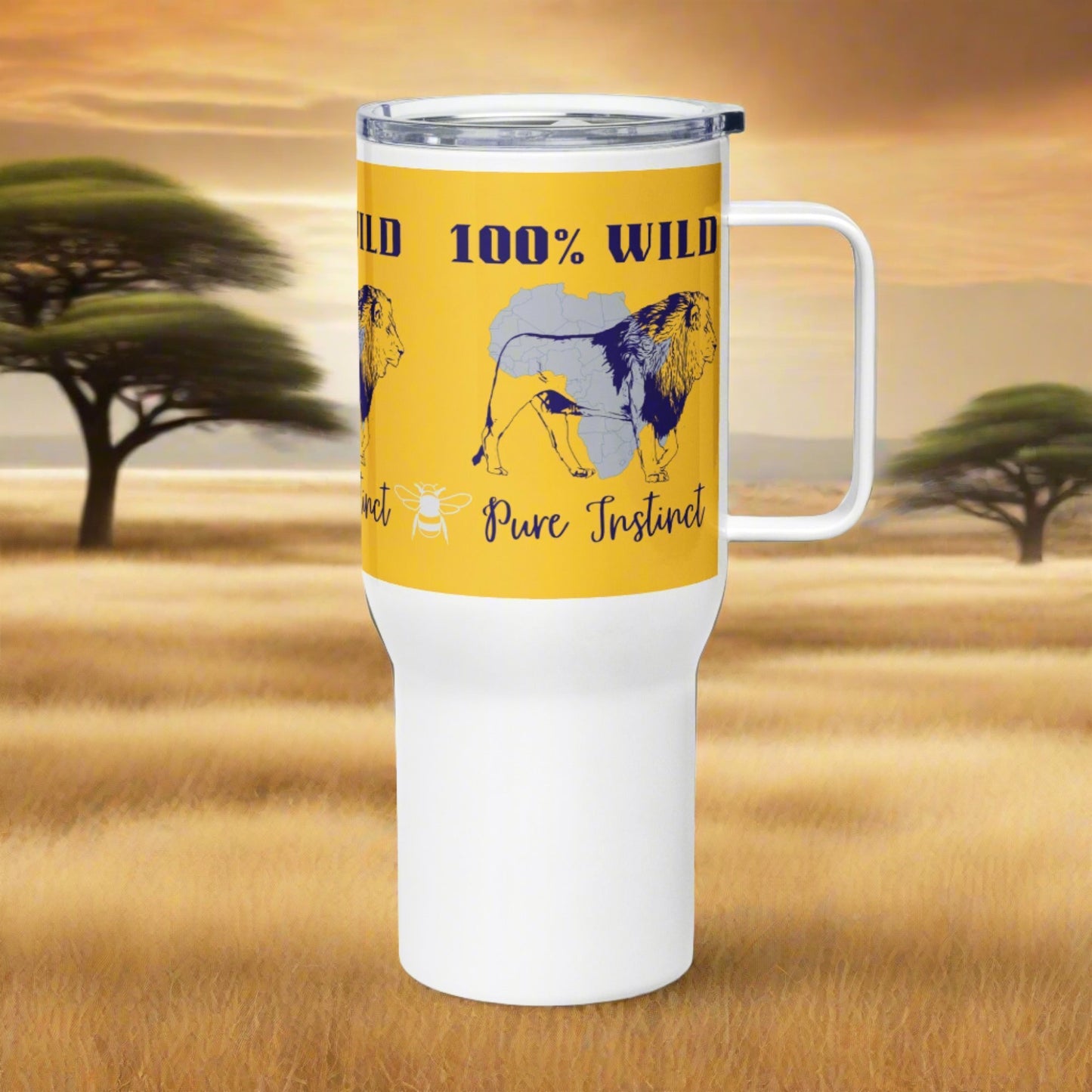 African Lion, Travel mug with handle - Fitz & Willow