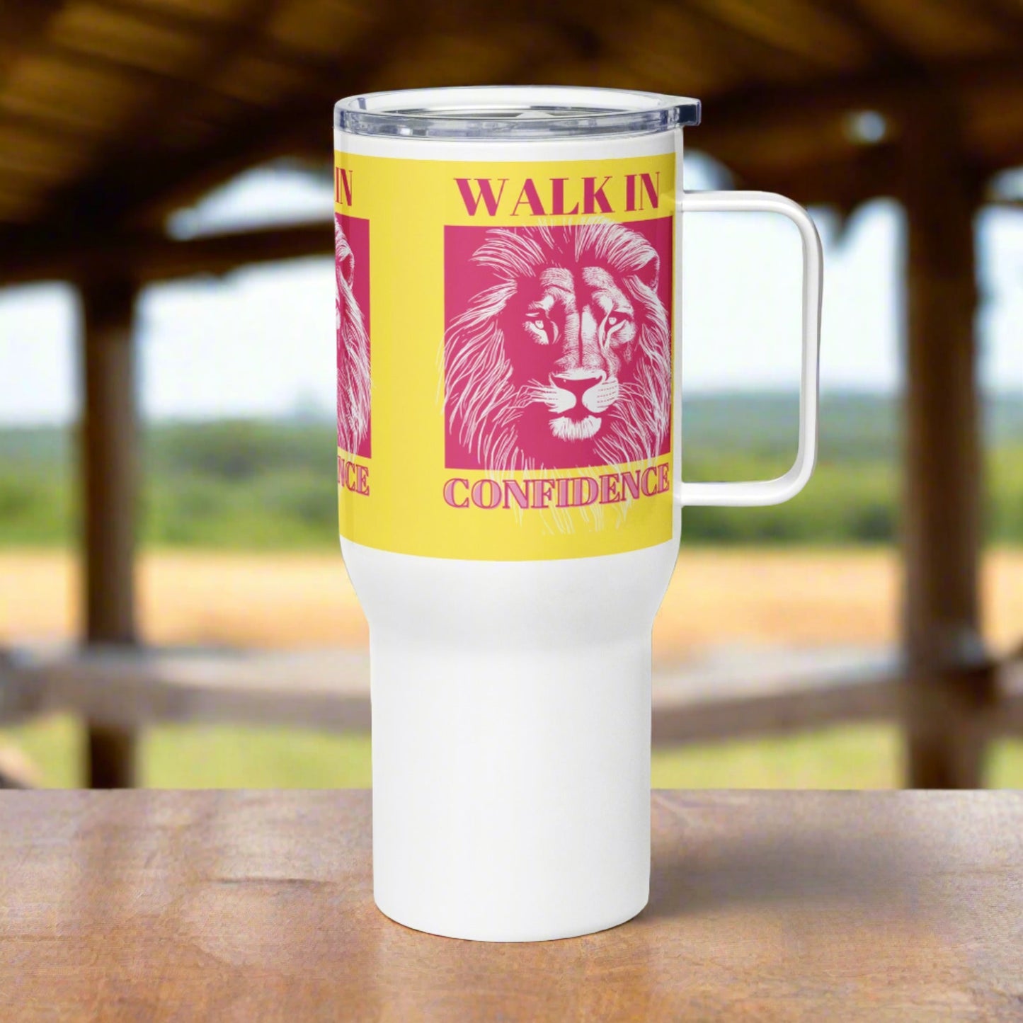 Lion Confidence, Travel mug with handle - Fitz & Willow